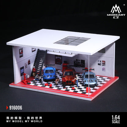 Mô hình Auto Repair Shop E-style với xe hơi tỉ lệ 1:64