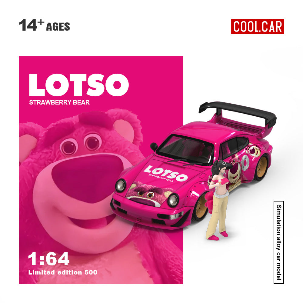 Mặt trước mô hình xe Cool Car Strawberry Bear-Doll