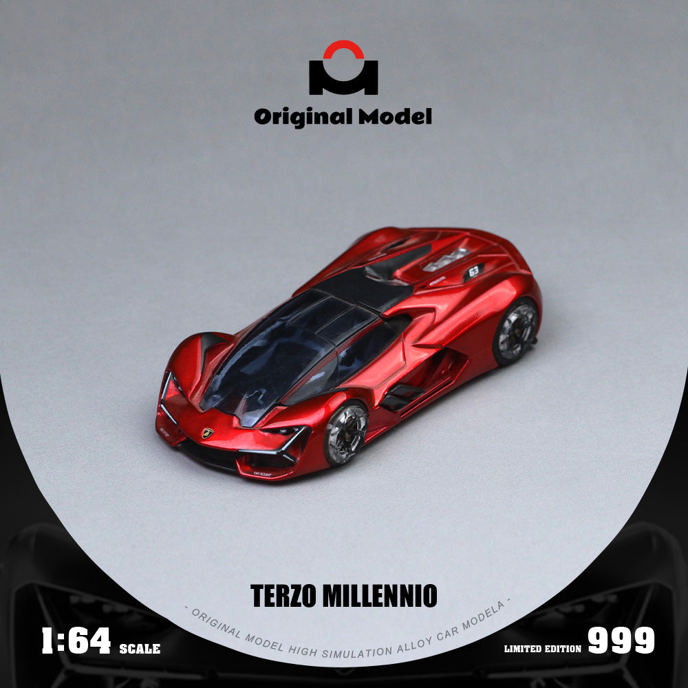 Góc trước xe Terzo Millennio màu đỏ ngọc trai