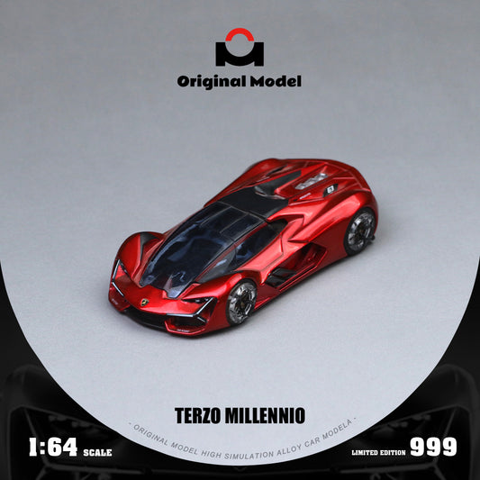 Góc trước xe Terzo Millennio màu đỏ ngọc trai