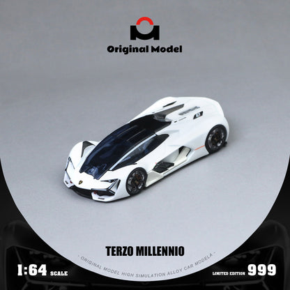 Góc trước xe Terzo Millennio màu trắng