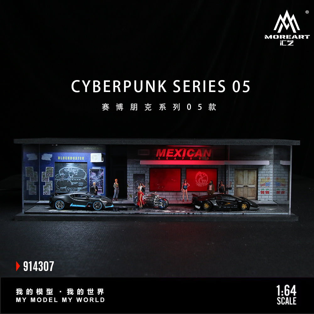 Mô hình Diorama Cyberpunk Lighted Model Set 1:64 cận cảnh