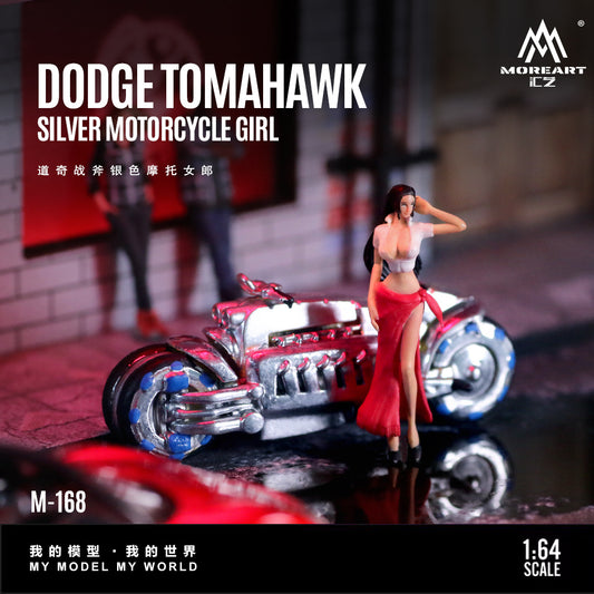 Mô hình Dodge Tomahawk Silver Motorbike 1:64 góc trước