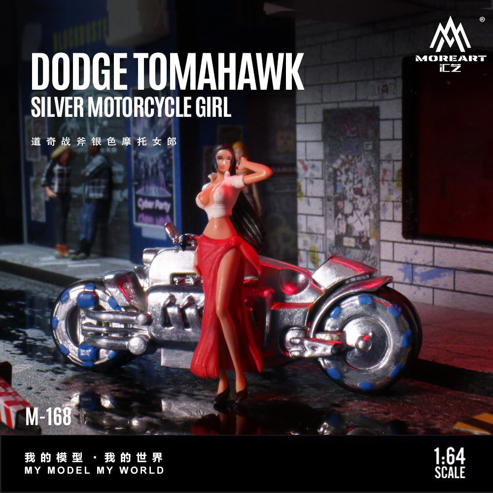 Mô hình Dodge Tomahawk Silver Motorbike 1:64 góc nghiêng