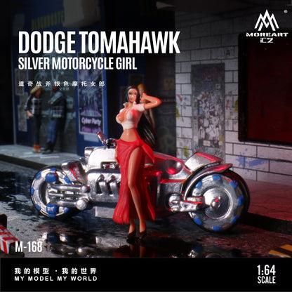 Mô hình Dodge Tomahawk Silver Motorbike 1:64 góc nghiêng