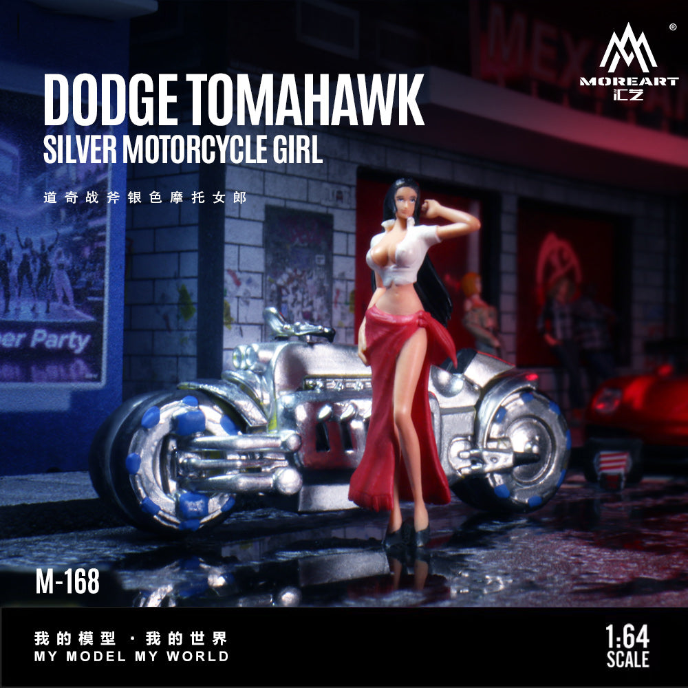 Mô hình Dodge Tomahawk Silver Motorbike 1:64 nhìn từ trên xuống