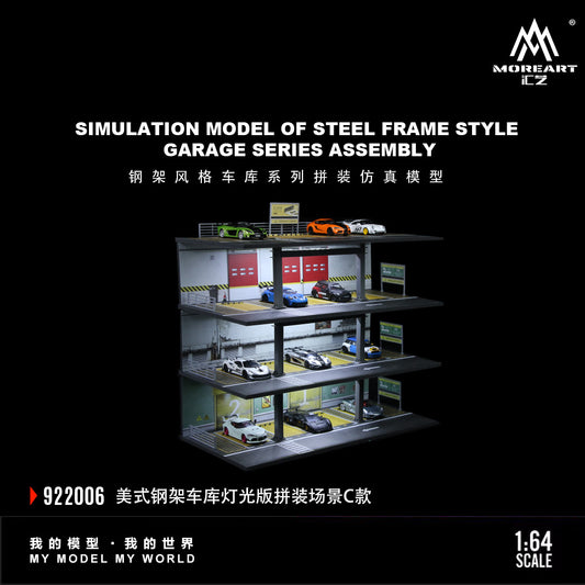 Góc tổng quan diorama American Steel Garage 1:64 MoreArt