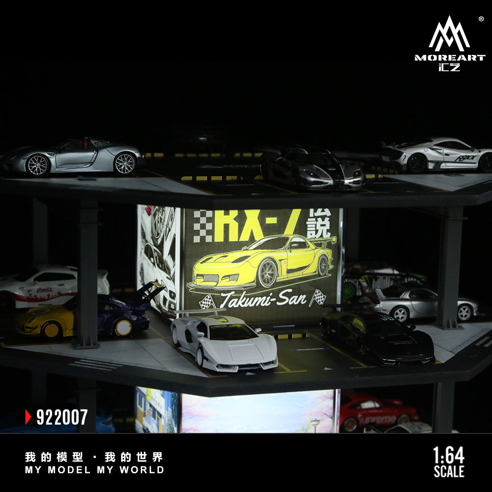 Các phương tiện đậu trong bãi đỗ xe mô hình