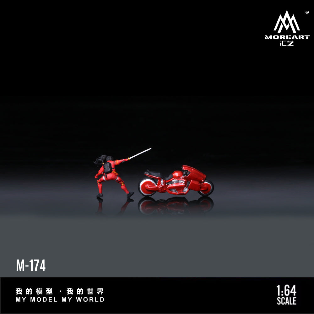 Mô hình Red Cyber Swordsman Motorcycle trên đường phố