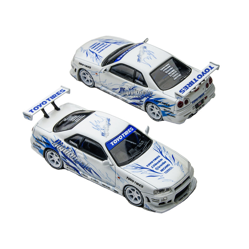 Tổng quan xe Skyline GT-R R34 Drift Blaze White