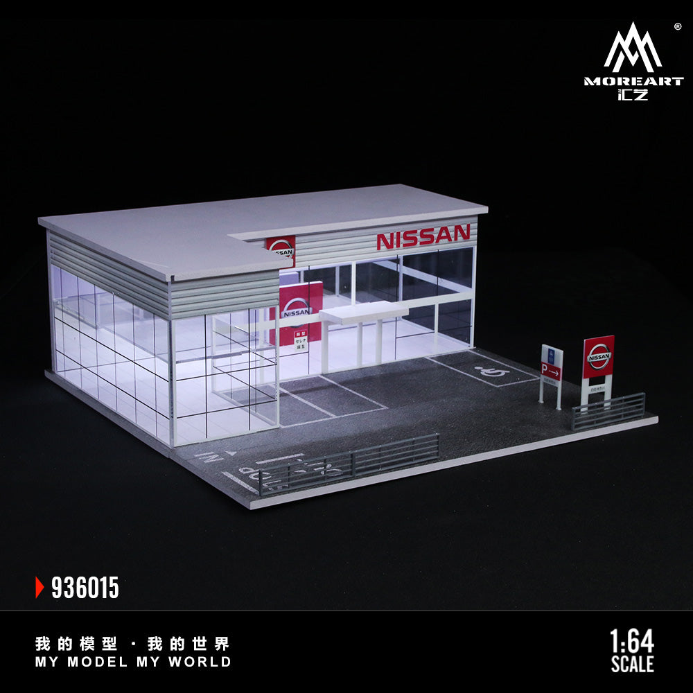 Mô hình diorama Nissan Showroom nhìn từ trên xuống