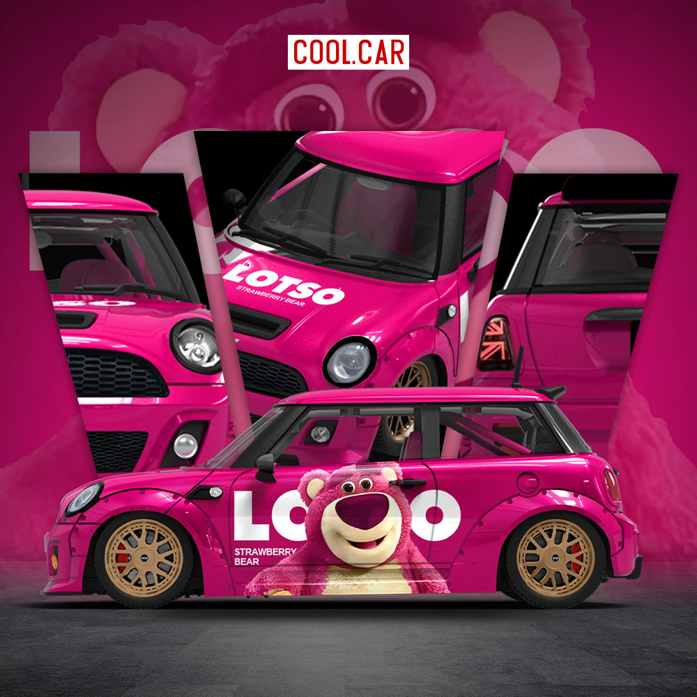 Mô hình xe BMW MINI Strawberry Bear-Standard Version tổng thể