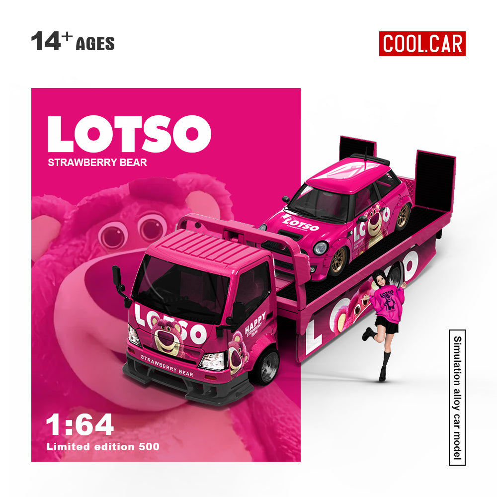 Mô hình xe COOL CAR B2-Strawberry Bear H300 Trailer Kit tỉ lệ 1:64