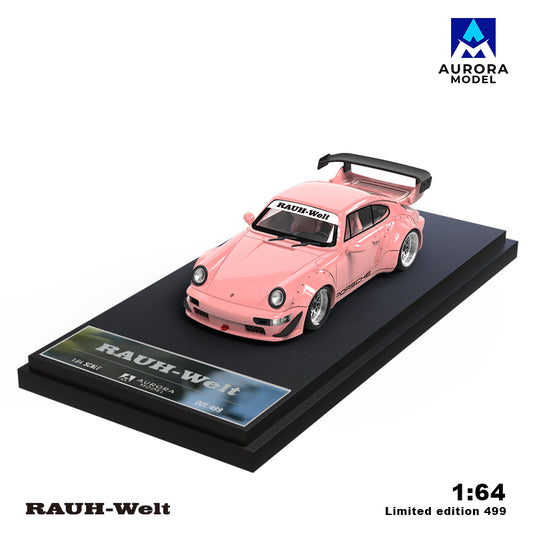 Mô hình xe Porsche RWB964 Candy Pink Bicycle Aurora Model 1:64