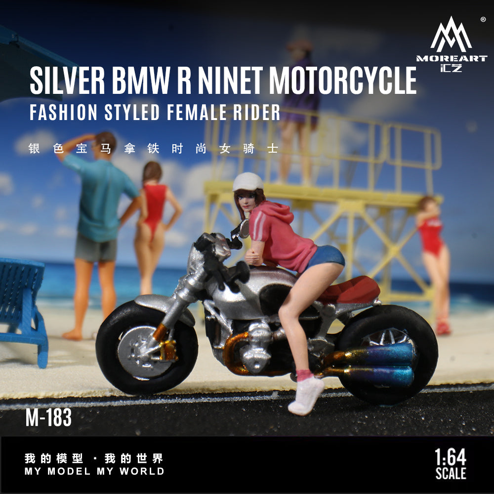 Mô hình diorama BMW Latte nữ biker tỷ lệ 1:64