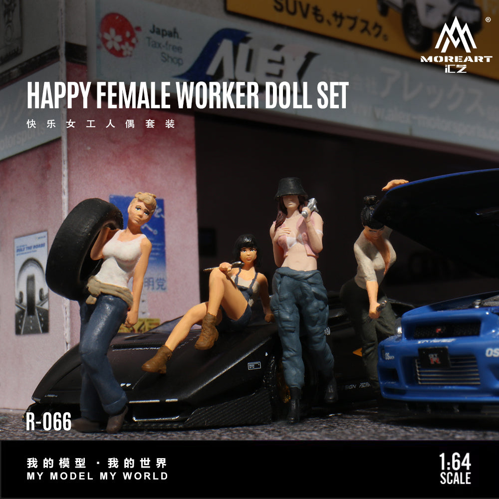 Mô hình Happy Female Worker MOREART góc trước