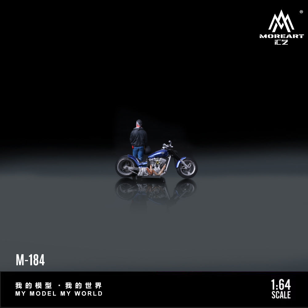 Tổng thể mô hình Harley-Davidson Ice Blue và Rider MOREART