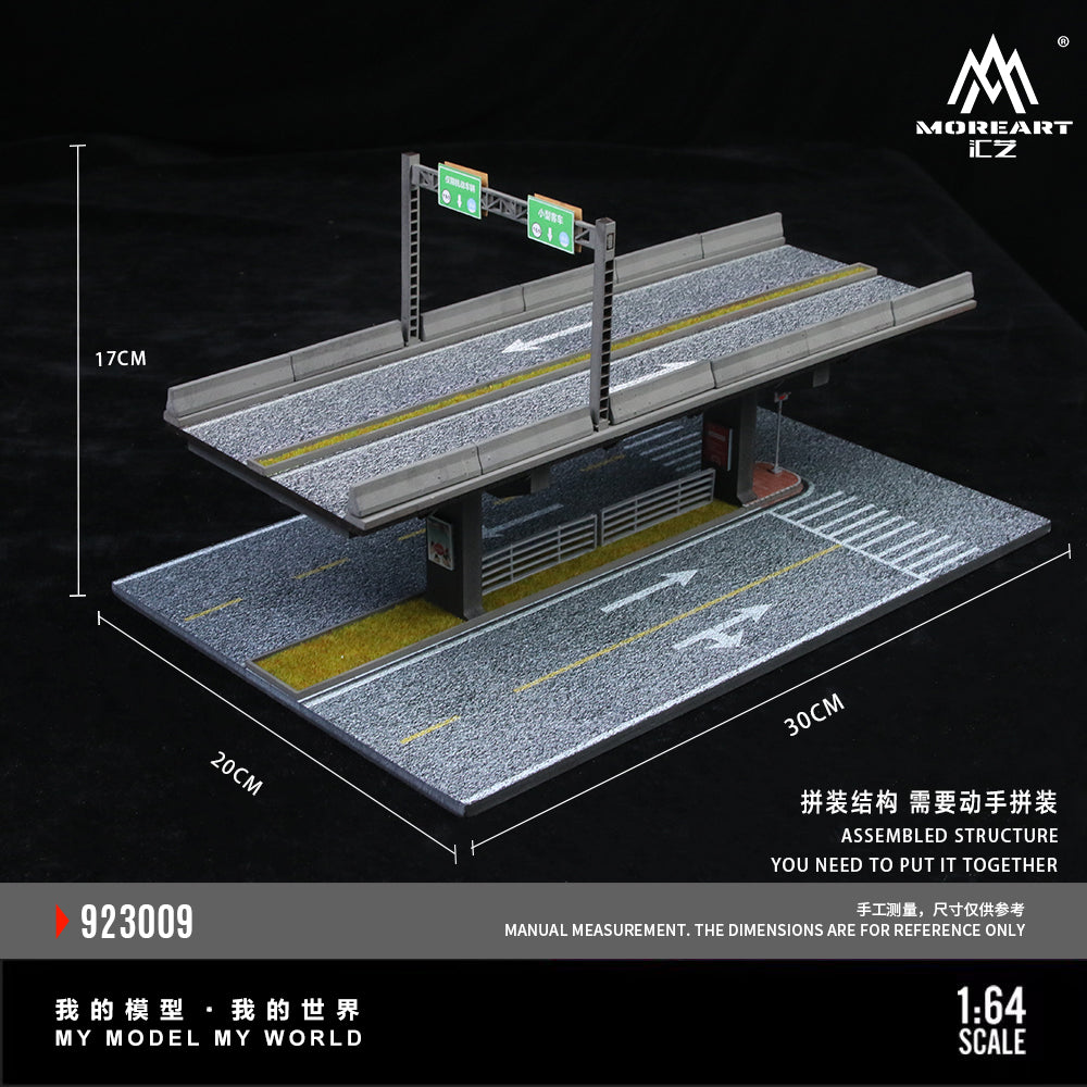 Chi tiết cầu vượt và xe trên diorama