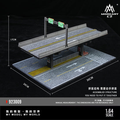 Chi tiết cầu vượt và xe trên diorama