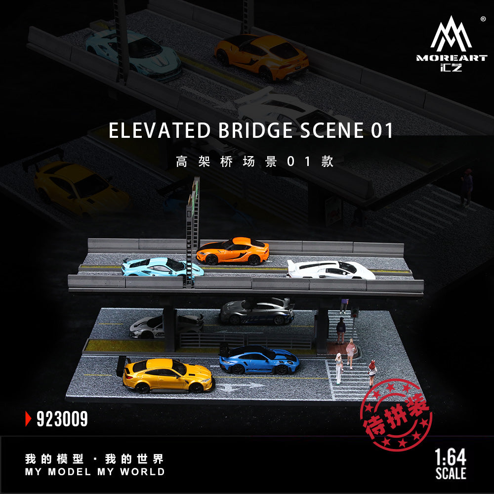 Xe hơi trên diorama Elevated Bridge Scene 01
