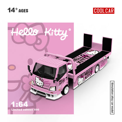 [ĐÃ PHÁT HÀNH] Mô hình xe COOL CAR 1:64 H300-HELLO KITTY Flatbed Transport Trailer CC647221