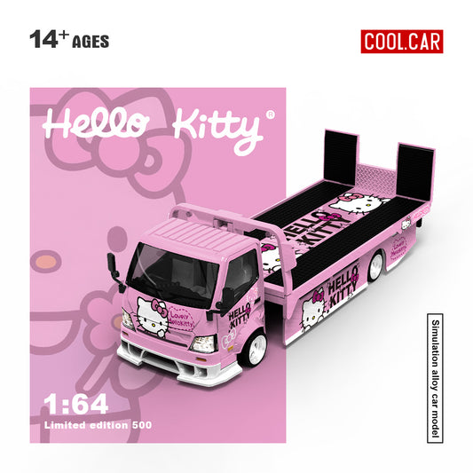 [ĐÃ PHÁT HÀNH] Mô hình xe COOL CAR 1:64 H300-HELLO KITTY Flatbed Transport Trailer CC647221