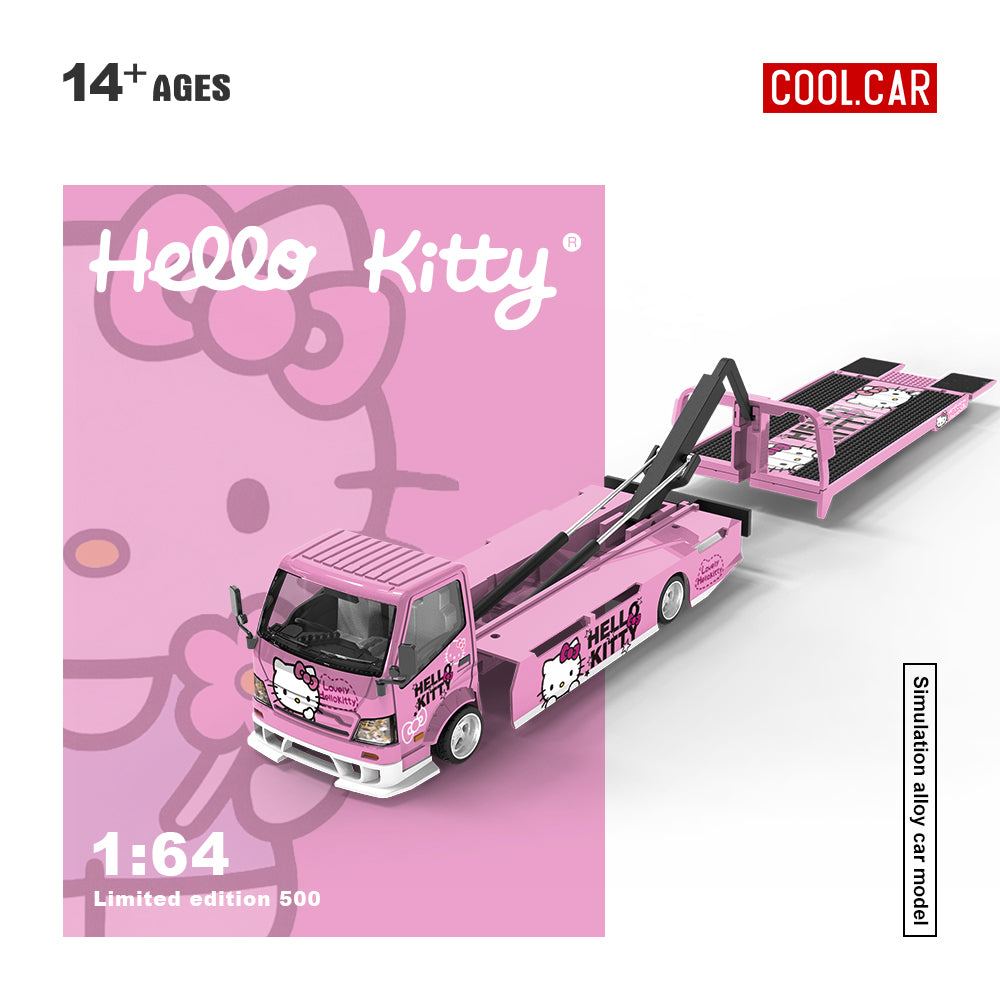 [ĐÃ PHÁT HÀNH] Mô hình xe COOL CAR 1:64 H300-HELLO KITTY Flatbed Transport Trailer CC647221