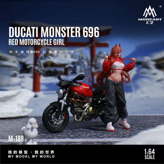 Mô hình Ducati Monster 696 Red góc trước