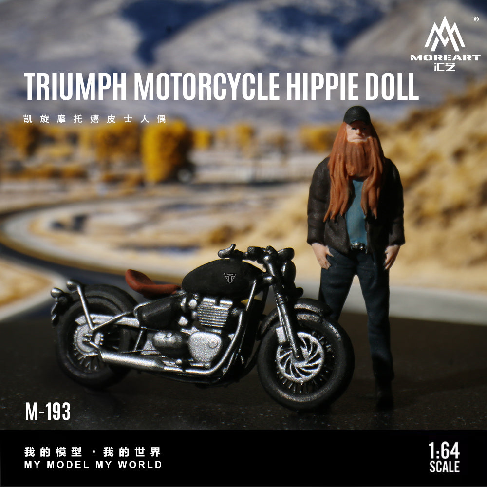 Diorama Triumph Motorcycle Hippie Doll