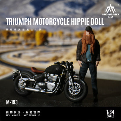 Diorama Triumph Motorcycle Hippie Doll