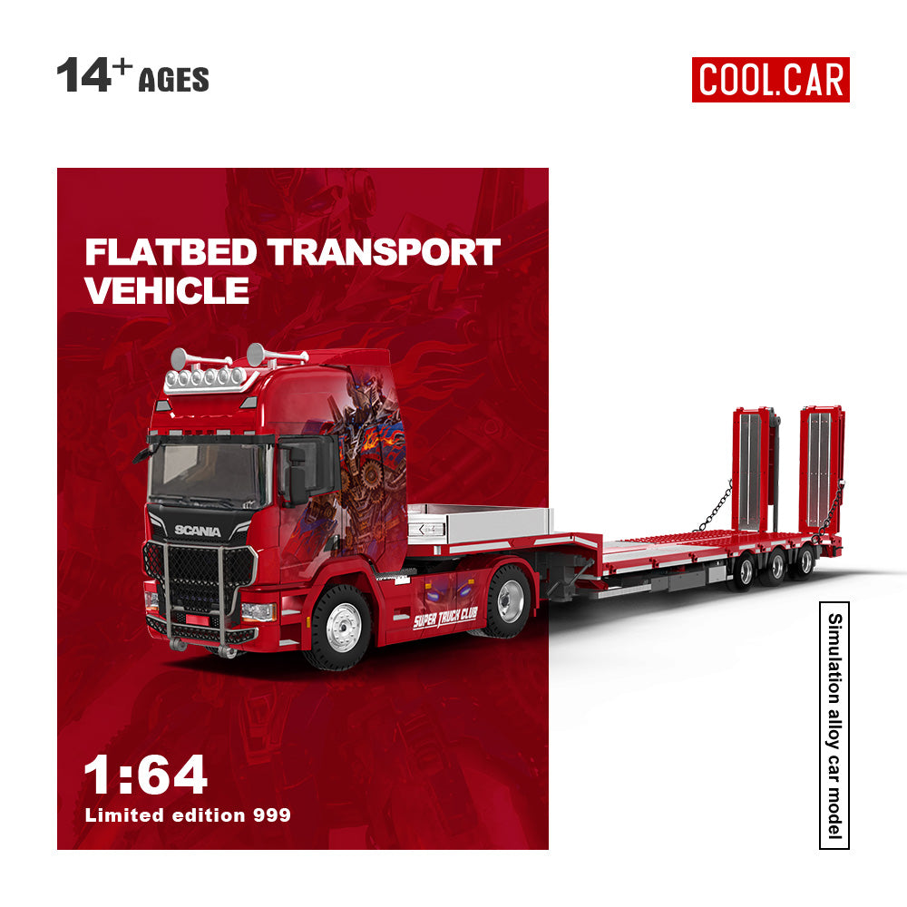 Mô hình xe COOL CAR Scania Flatbed Truck-Optimus Prime Livery 1:64