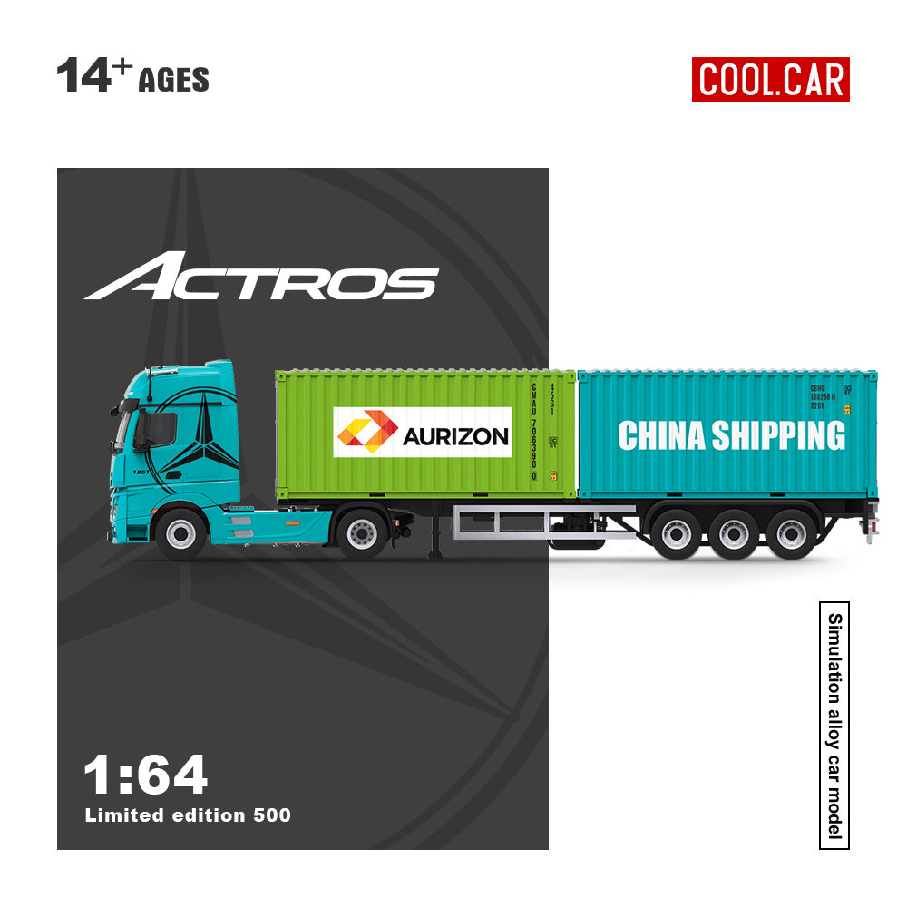 Xe container Mercedes-Benz Actros màu xanh tỉ lệ 1:64