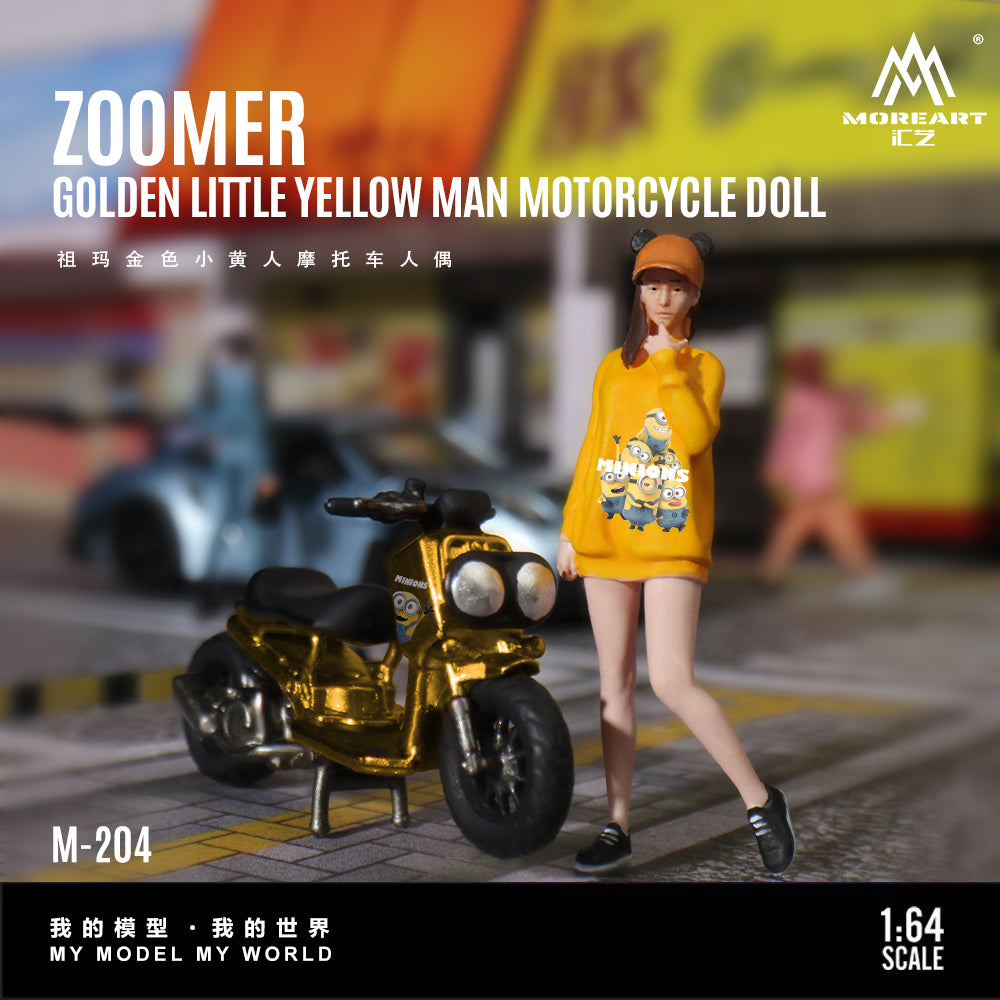 Diorama Zuma Golden Minion Motorcycle Figure tỉ lệ 1:64