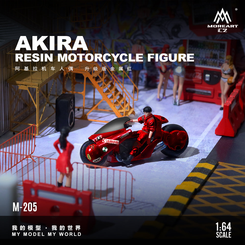 Diorama Akira Metallic Red Motorcycle Figure tỉ lệ 1:64