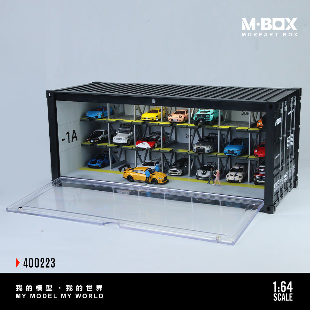 Xe hơi trong diorama gara đỗ xe