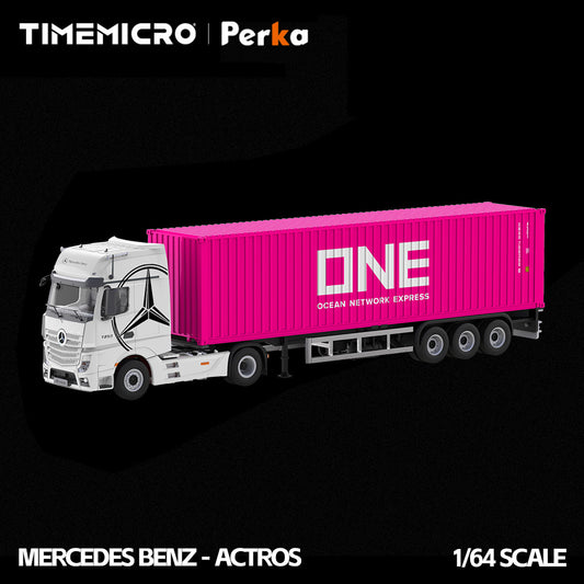 Góc trước xe Mercedes-Benz Actros Truck White & Pink