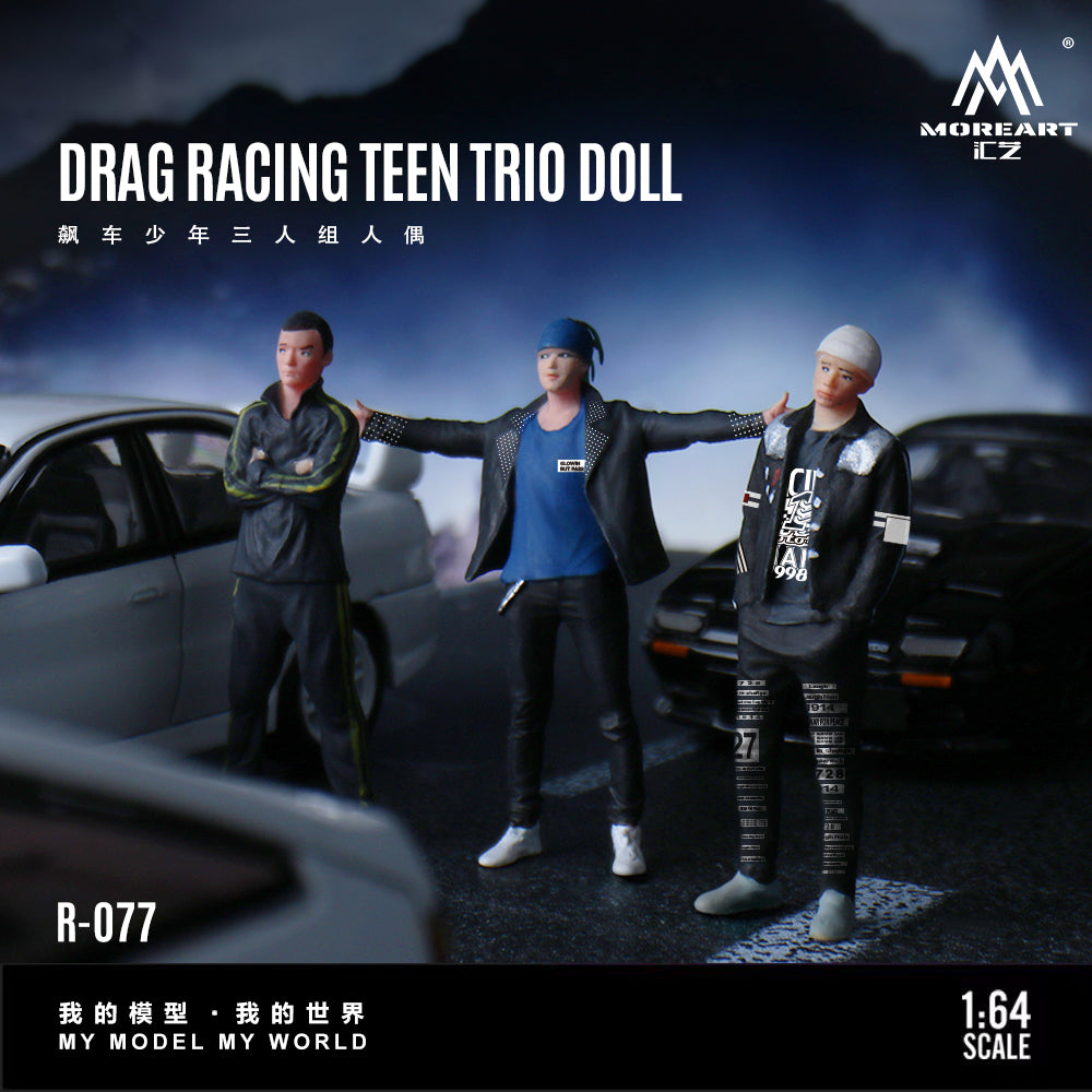 Mô hình diorama MOREART racing trio figure resin model tỉ lệ 1:64