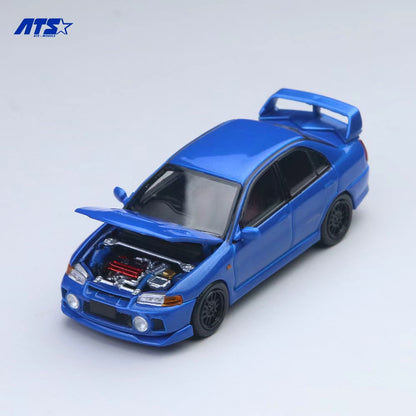 Đuôi xe Mitsubishi EVO 4 màu xanh dương tỉ lệ 1:64