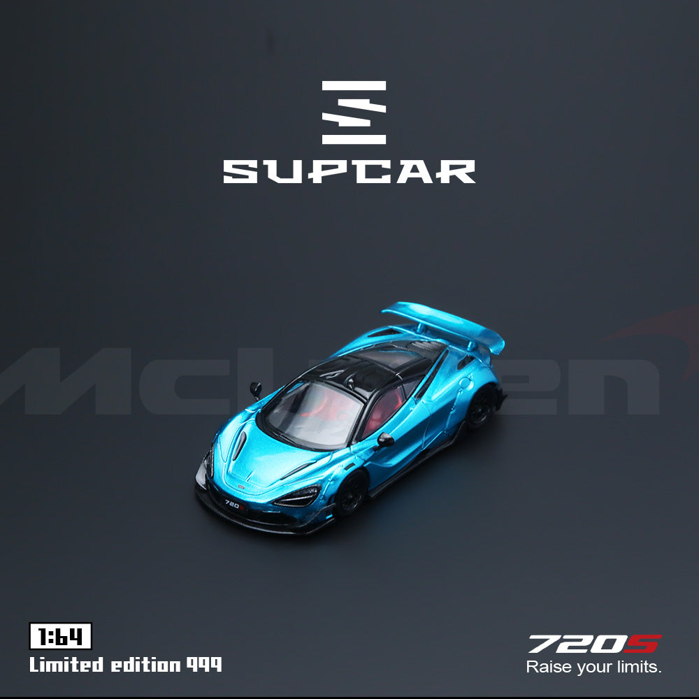Mô hình xe McLaren 720S Bright Blue SUPCAR 1:64