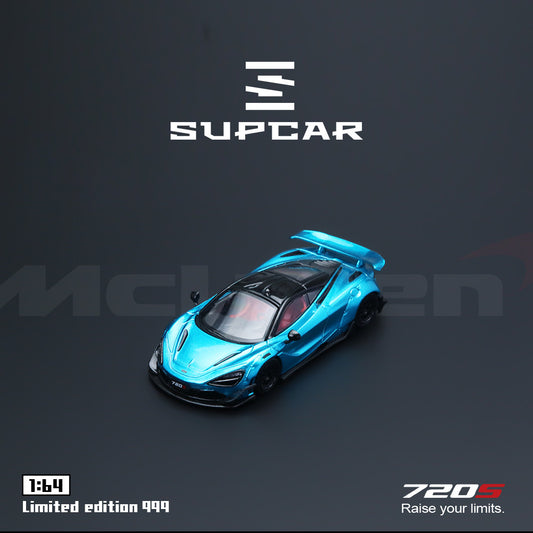 Mô hình xe McLaren 720S Bright Blue SUPCAR 1:64