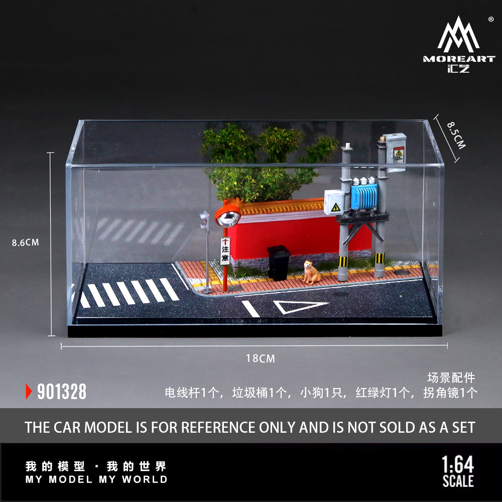 Mô hình diorama MOREART Urban Red Wall Corner