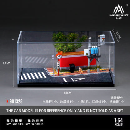 Mô hình diorama MOREART Urban Red Wall Corner