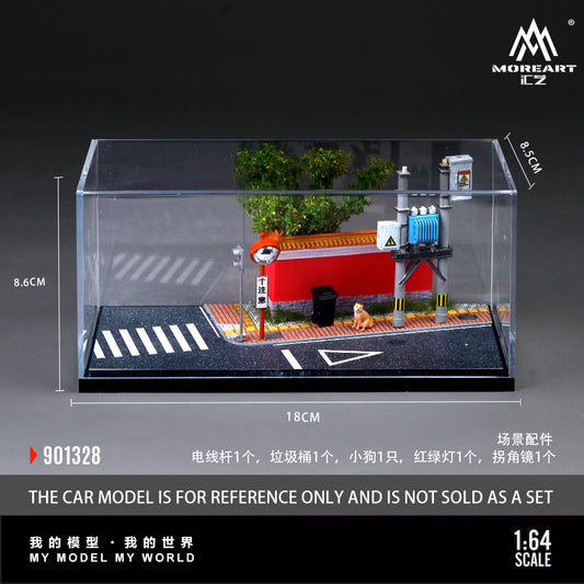 Mô hình diorama MOREART Urban Red Wall Corner