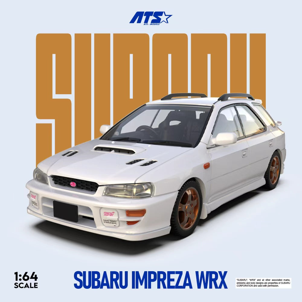 Mô hình xe ATS 1:64 Subaru Impreza WRX-White