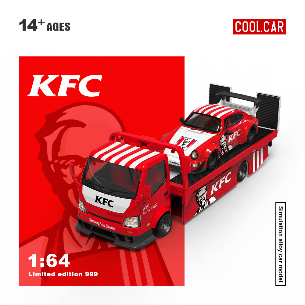 Mô hình xe COOL CAR H300 Flatbed Transport Trailer-KFC Livery Kit