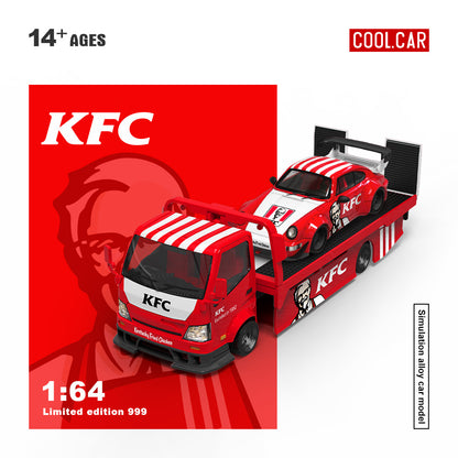 Mô hình xe COOL CAR H300 Flatbed Transport Trailer-KFC Livery Kit