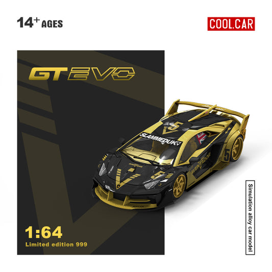 Mô hình xe COOL CAR Lamborghini GTEVO-V5 Black Gold Paint tỉ lệ 1:64