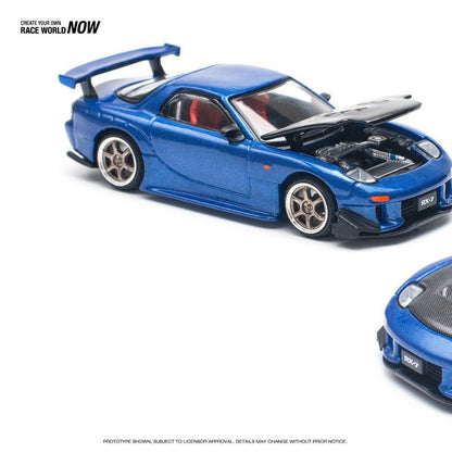 [HÀNG CÓ SẴN] Mô hình xe POPRACE 1:64 MAZDA RX-7 (FD3S) RE-AMEMIYA WIDEBODY METALLIC BLUE PR640119