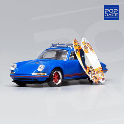 [HÀNG CÓ SẴN] Mô hình xe POPRACE 1:64 SINGER 964 BLUE WITH WAKEBOARD PR640018