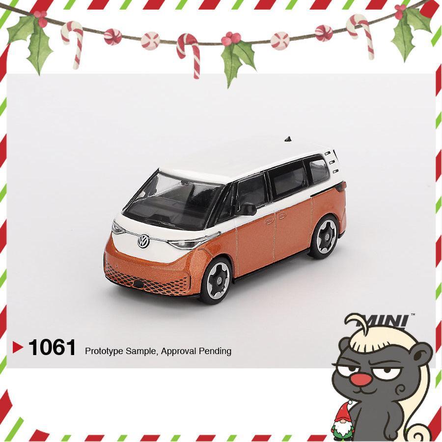 [HÀNG CÓ SẴN] Mocus Mô hình xe Mini GT 1:64 Volkswagen ID.Buzz Candy White / Energetic Orange 1061